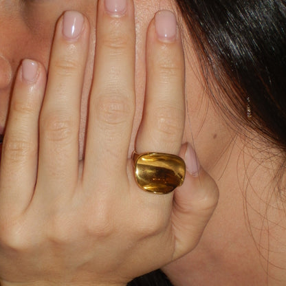 Anillo Messy XL, ancho con forma de onda · Blankspot COMO SI NADA