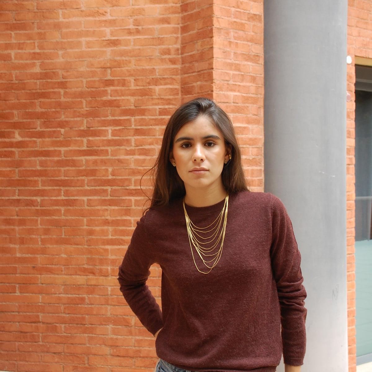 Collar Melena dorado, multicapa de cadenas finas · puesto · Blankspot COMO SI NADA
