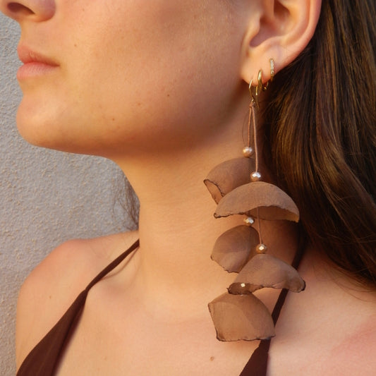Petal drop earrings